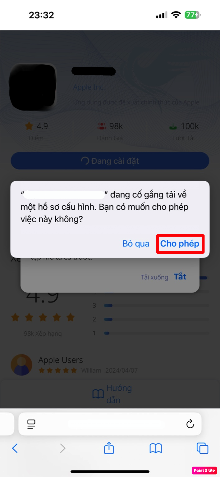 Cho phép tải hồ sơ